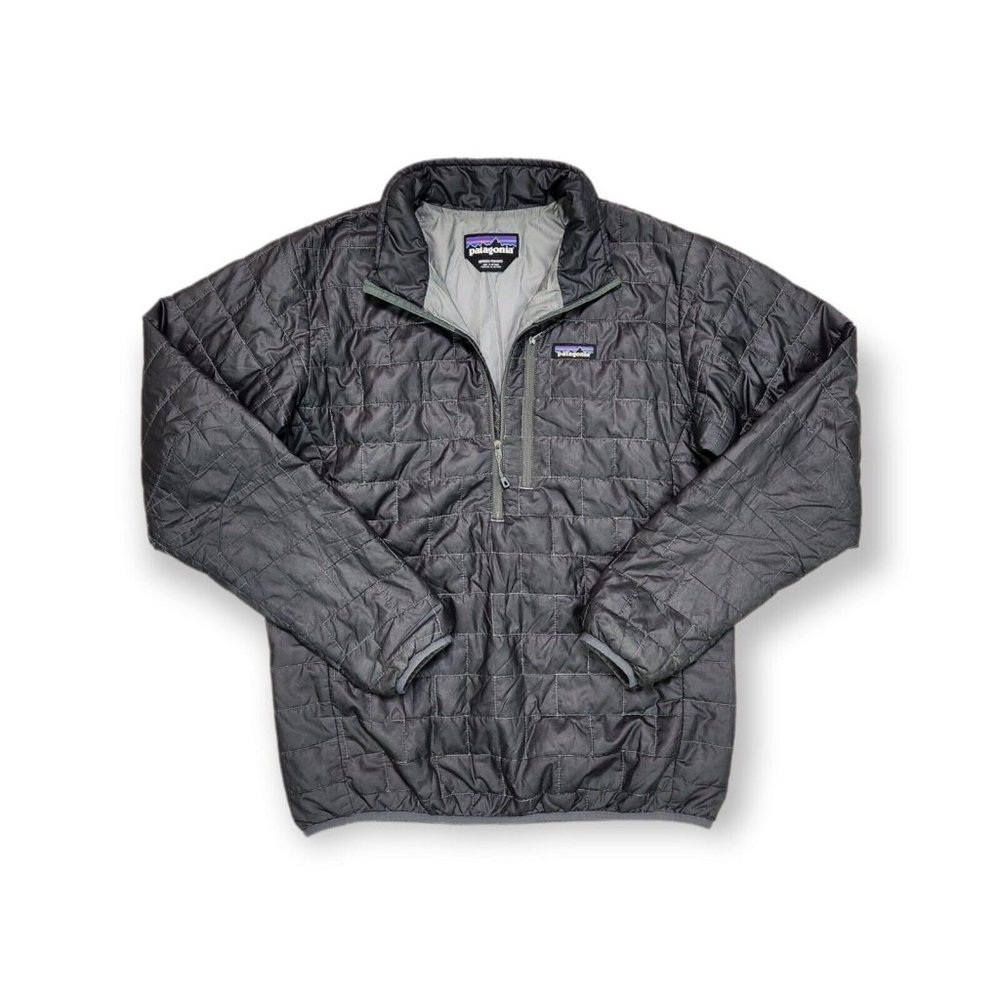 Patagonia Nano Puff 1/4 1/2 Zip Pullover Jacket Primaloft Medium Gray